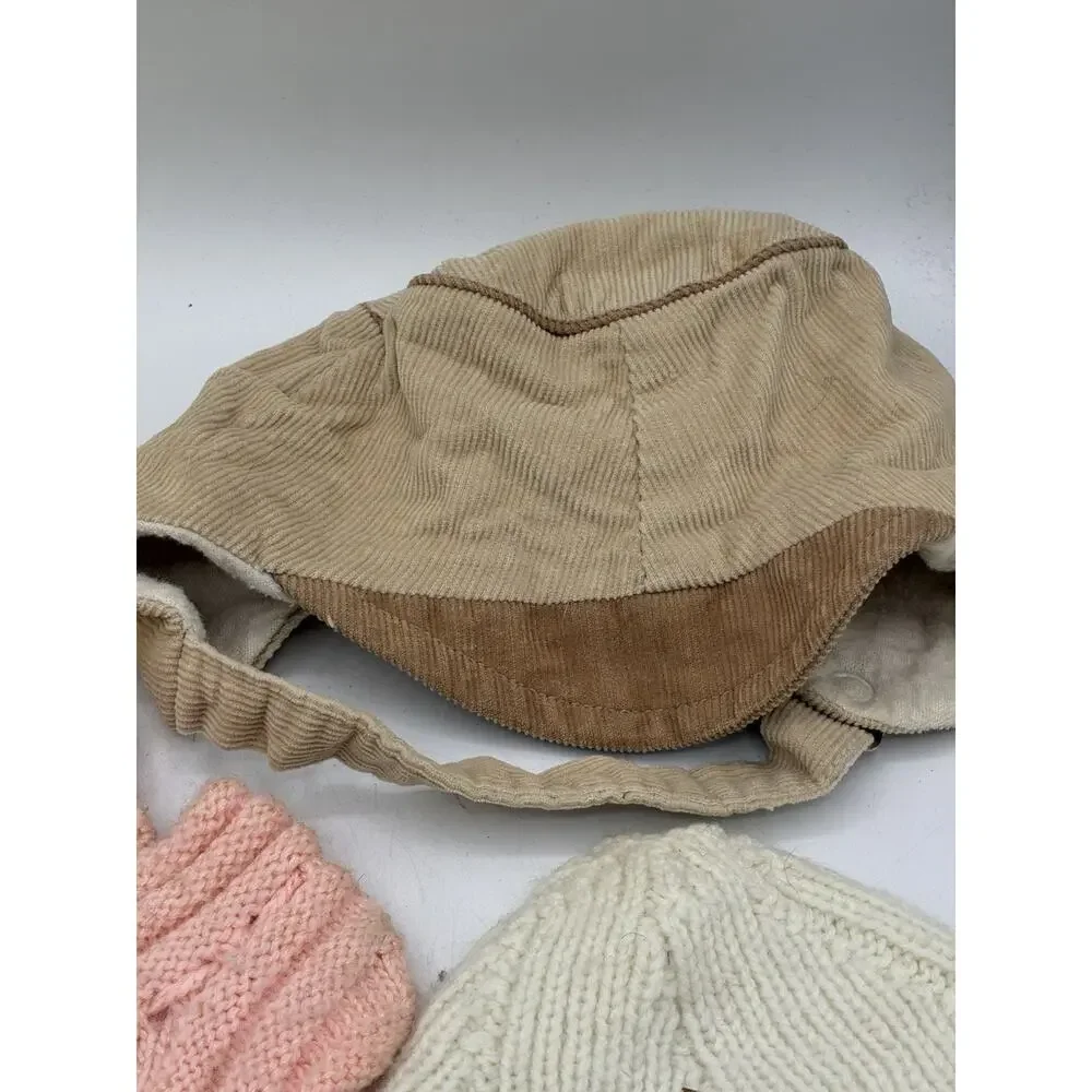 Vintage Baby Lot 10pc Carter’s Bibs Knit Booties Bonnets Corduroy Hat Beanie
